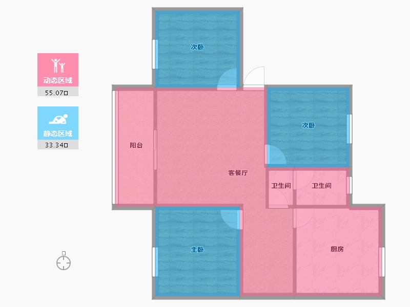 广东省-深圳市-桑达苑-78.86-户型库-动静分区