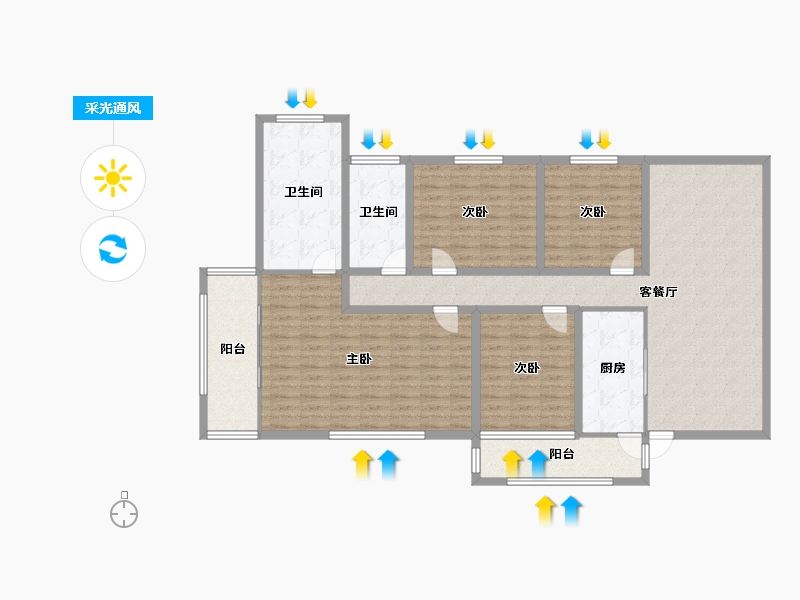 广东省-深圳市-星海名城(六期)-149.05-户型库-采光通风