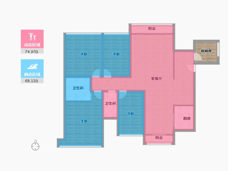 广东省-深圳市-桑泰水木丹华园-133.34-户型库-动静分区