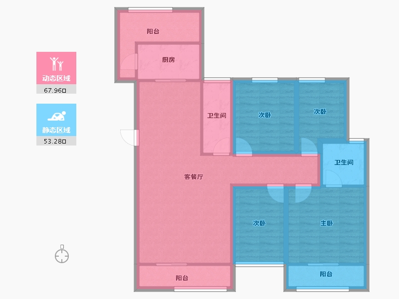 广东省-深圳市-浪琴屿花园-107.78-户型库-动静分区