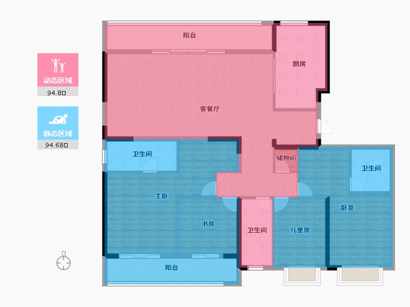 福建省-福州市-平潭碧桂园雲顶-172.00-户型库-动静分区