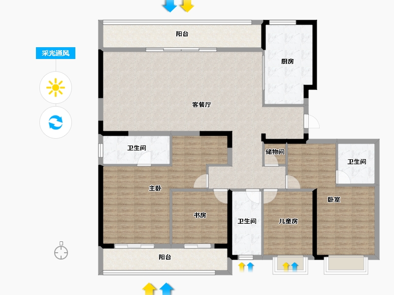 福建省-福州市-平潭碧桂园雲顶-172.00-户型库-采光通风