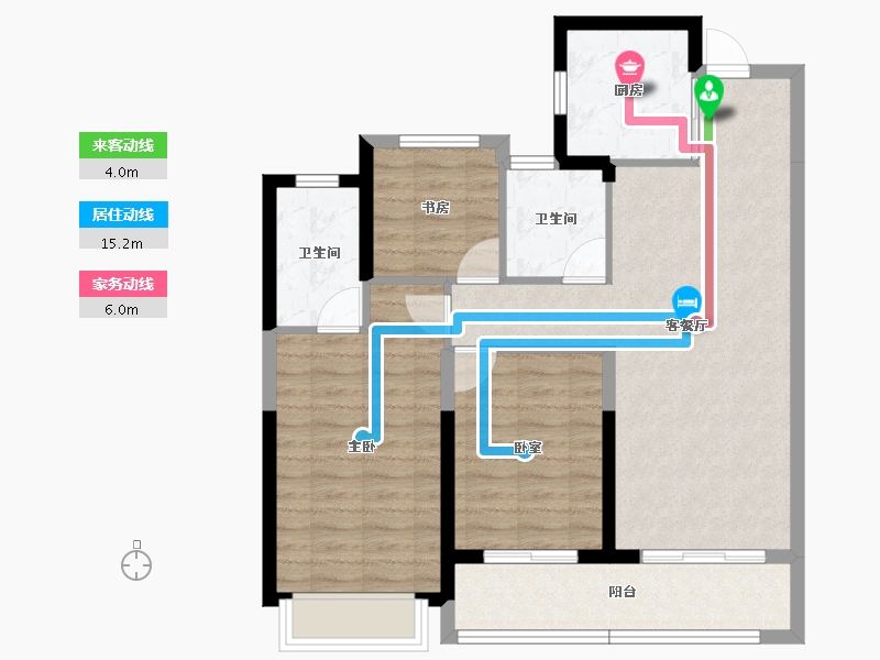 浙江省-杭州市-滨运锦上湾-84.46-户型库-动静线