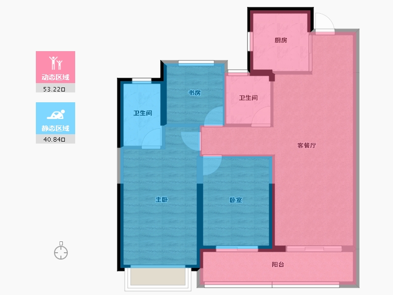 浙江省-杭州市-滨运锦上湾-84.46-户型库-动静分区