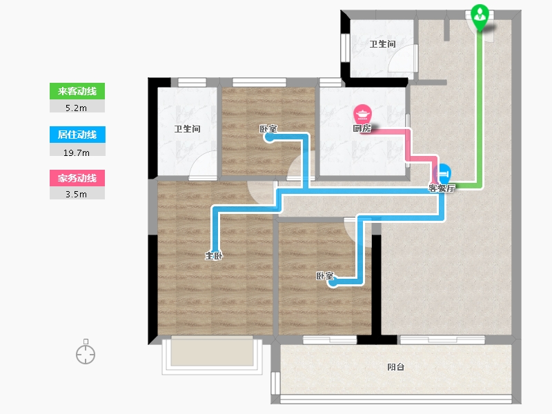 浙江省-杭州市-保利和著文华轩-82.41-户型库-动静线