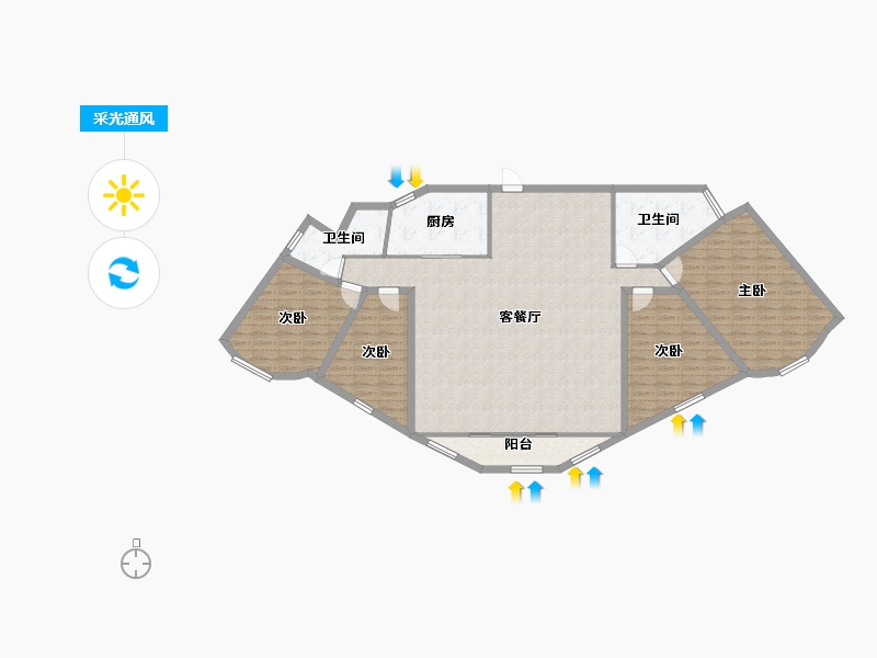 广东省-深圳市-汇景豪苑-154.39-户型库-采光通风