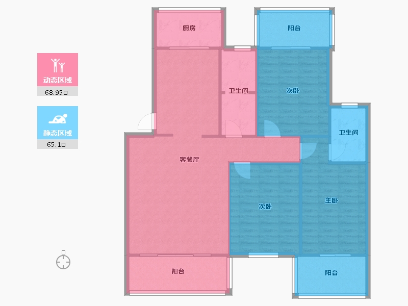 四川省-成都市-四川省质量技术监督局-宿舍-124.99-户型库-动静分区