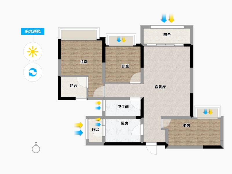 四川省-成都市-中交凤凰华府-84.01-户型库-采光通风