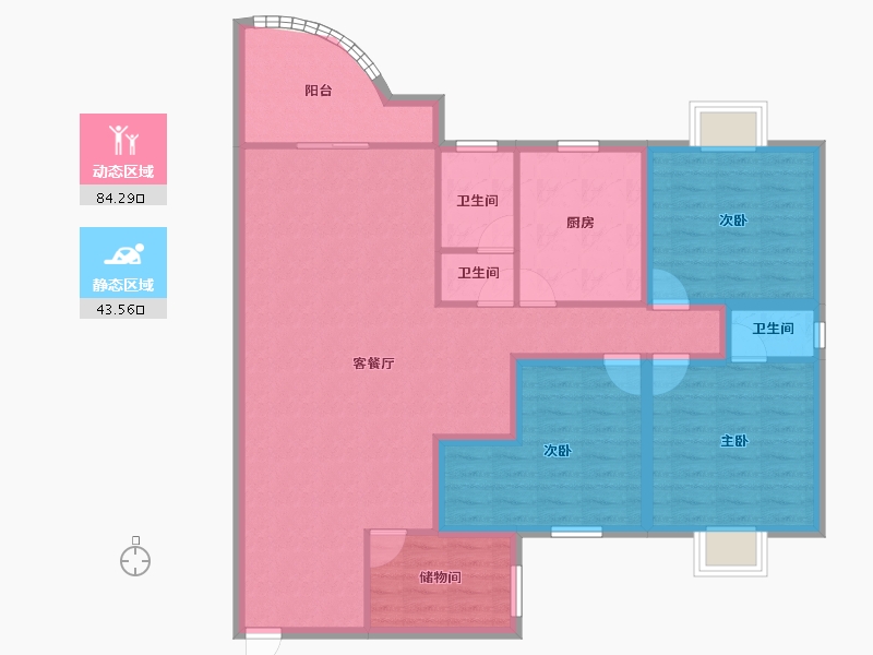 广东省-深圳市-一辉花园-115.51-户型库-动静分区