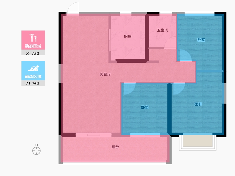 江苏省-南京市-金基雅玥-77.70-户型库-动静分区