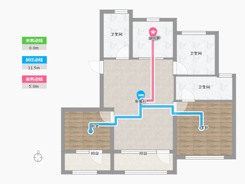 北京-北京市-龙湖·御湖境Ⅱ期-89.61-户型库-动静线