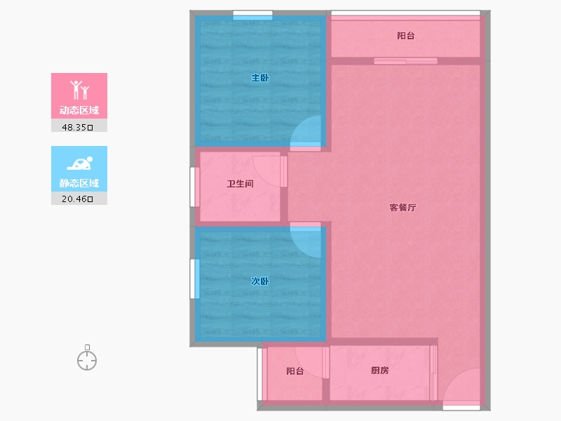 广东省-深圳市-海怡东方花园-60.90-户型库-动静分区