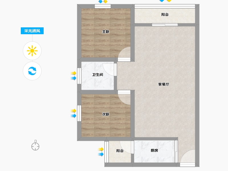 广东省-深圳市-海怡东方花园-60.90-户型库-采光通风