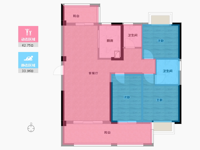 福建省-龙岩市-城发汇金望郡-90.41-户型库-动静分区