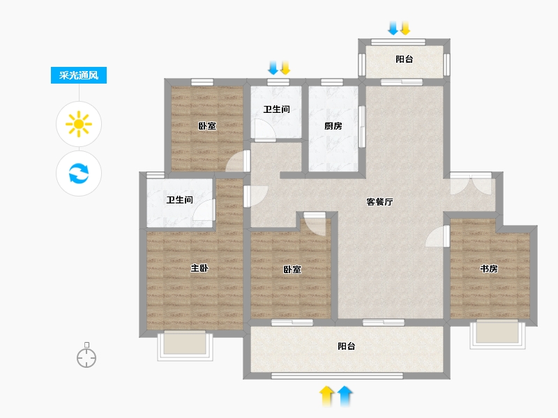 河南省-许昌市-天明雅园-110.00-户型库-采光通风