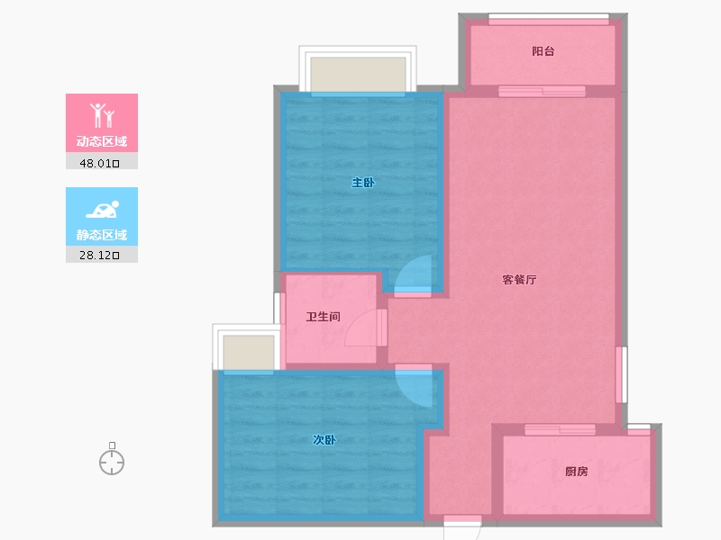 陕西省-西安市-西飞安置小区-71.31-户型库-动静分区