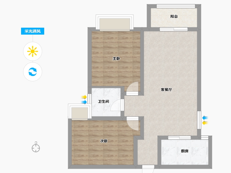 陕西省-西安市-西飞安置小区-71.31-户型库-采光通风