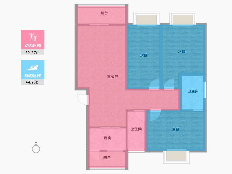 广东省-深圳市-登科花园-86.13-户型库-动静分区