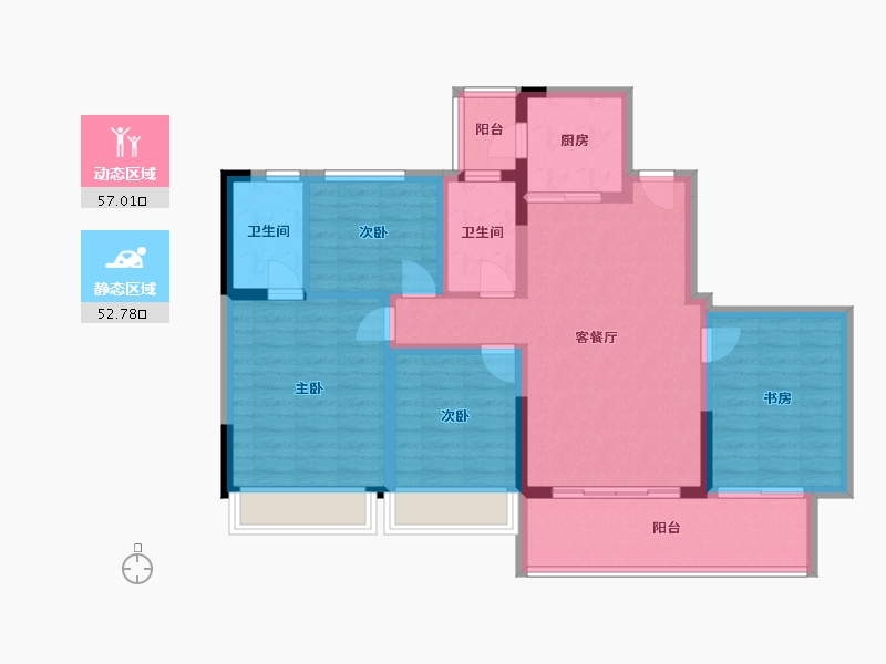 四川省-成都市-龙潭寺TOD龙潭九章-97.94-户型库-动静分区