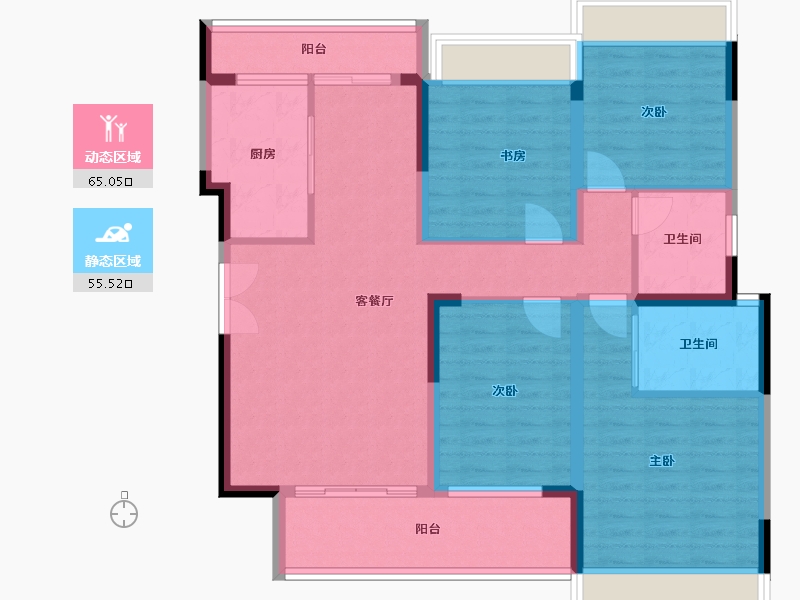 四川省-成都市-嘉合凤凰岛-107.59-户型库-动静分区