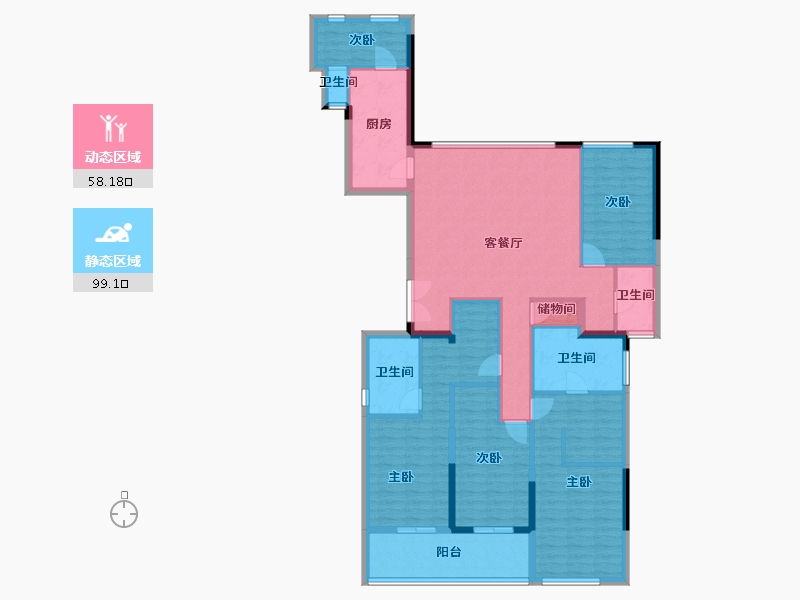 福建省-福州市-大东海公园府-141.50-户型库-动静分区