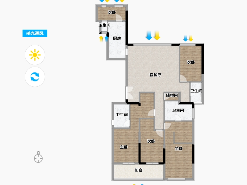 福建省-福州市-大东海公园府-141.50-户型库-采光通风