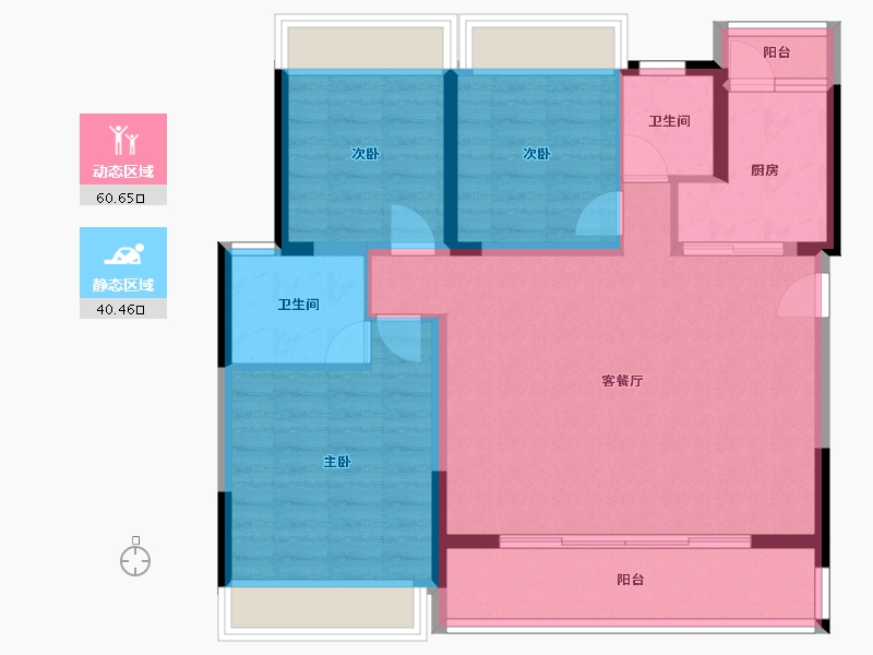 四川省-成都市-泰康誉景-90.83-户型库-动静分区