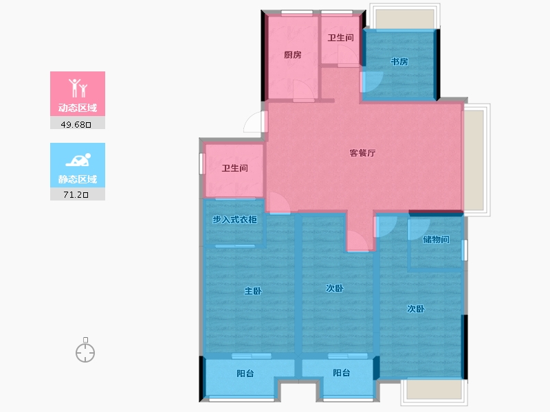 浙江省-丽水市-安欣小区-114.57-户型库-动静分区