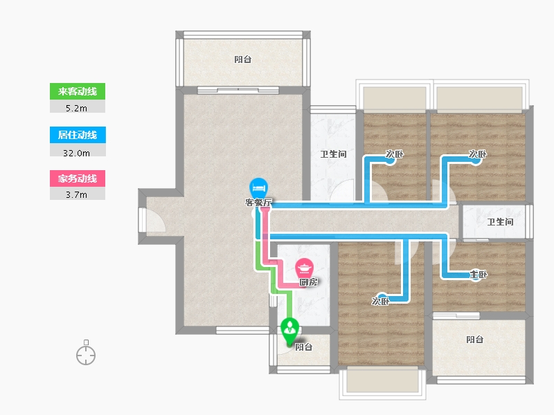 广东省-深圳市-新世界松风明月住宅-91.55-户型库-动静线