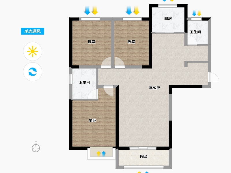 河南省-郑州市-商都阜园-108.00-户型库-采光通风