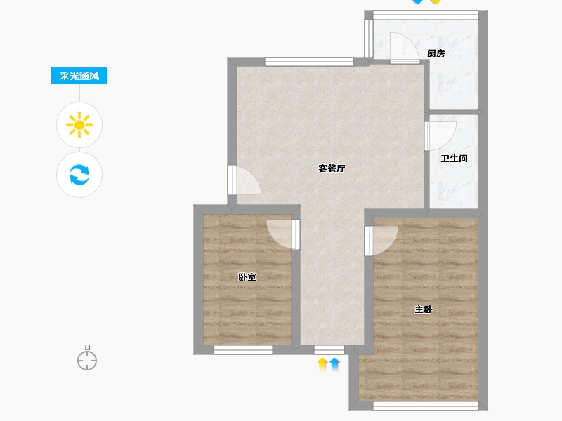 广东省-深圳市-大塘垅小区-56.75-户型库-采光通风