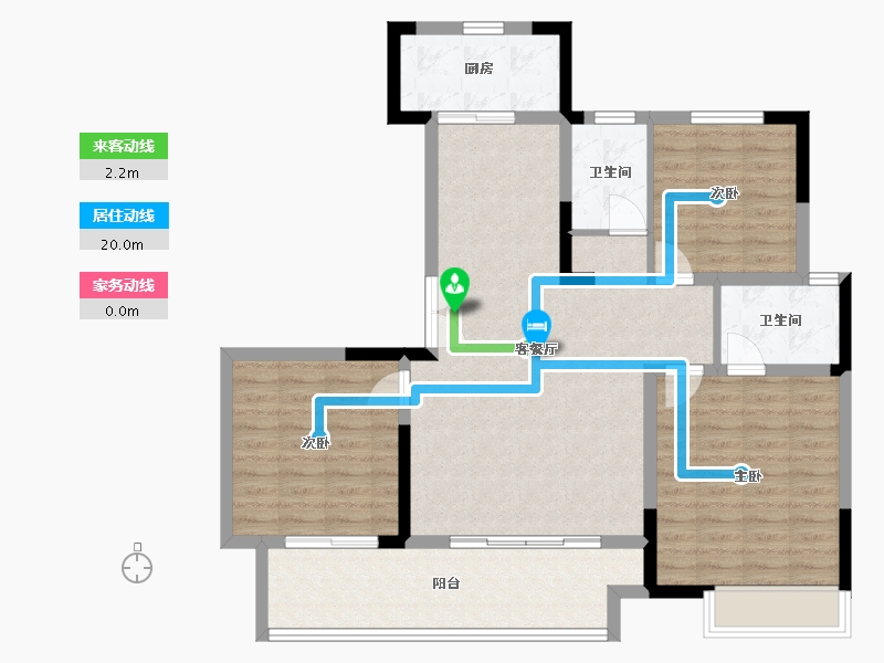 河南省-郑州市-润泓·东榕府-103.23-户型库-动静线