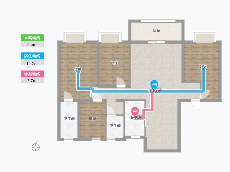 河南省-濮阳市-碧桂园龙城天悦-102.40-户型库-动静线