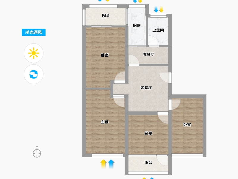 广东省-深圳市-文星花园-73.94-户型库-采光通风