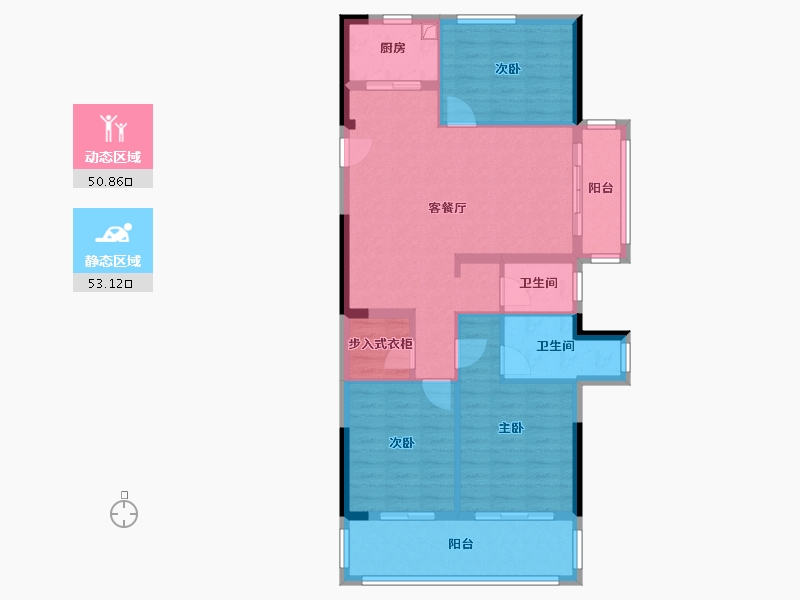 浙江省-宁波市-万科缤虹里-100.00-户型库-动静分区