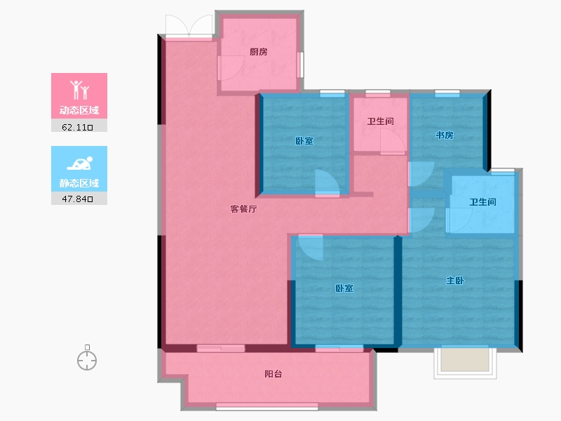 江苏省-淮安市-水沐韶华-97.60-户型库-动静分区