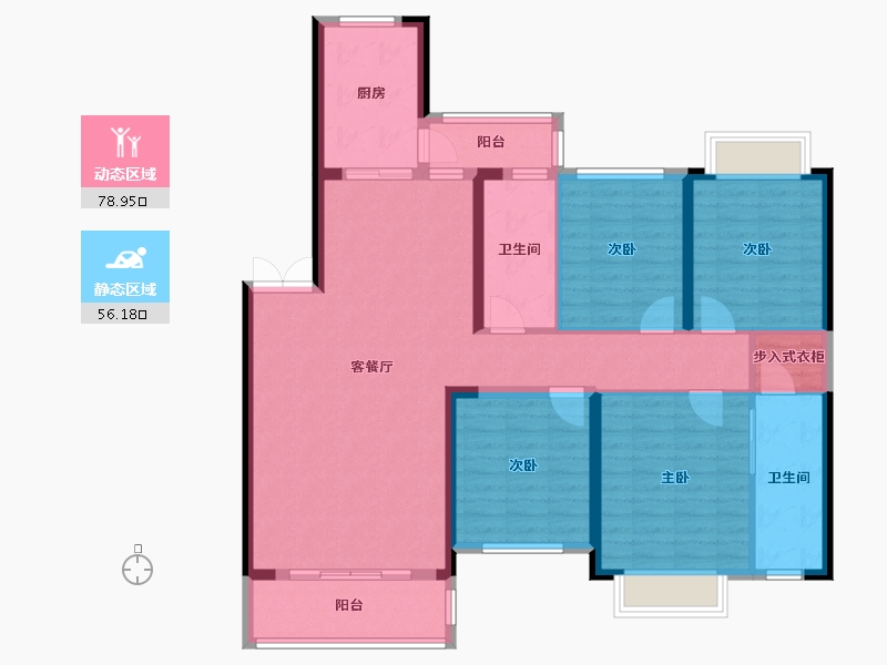 湖南省-长沙市-永宏万家里-133.85-户型库-动静分区