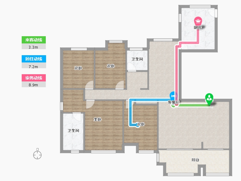 江苏省-苏州市-绿地21新城-西区-140.00-户型库-动静线