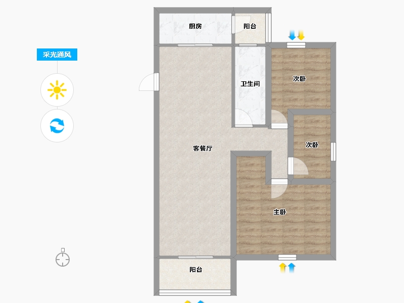 广东省-深圳市-颐合花园-76.94-户型库-采光通风