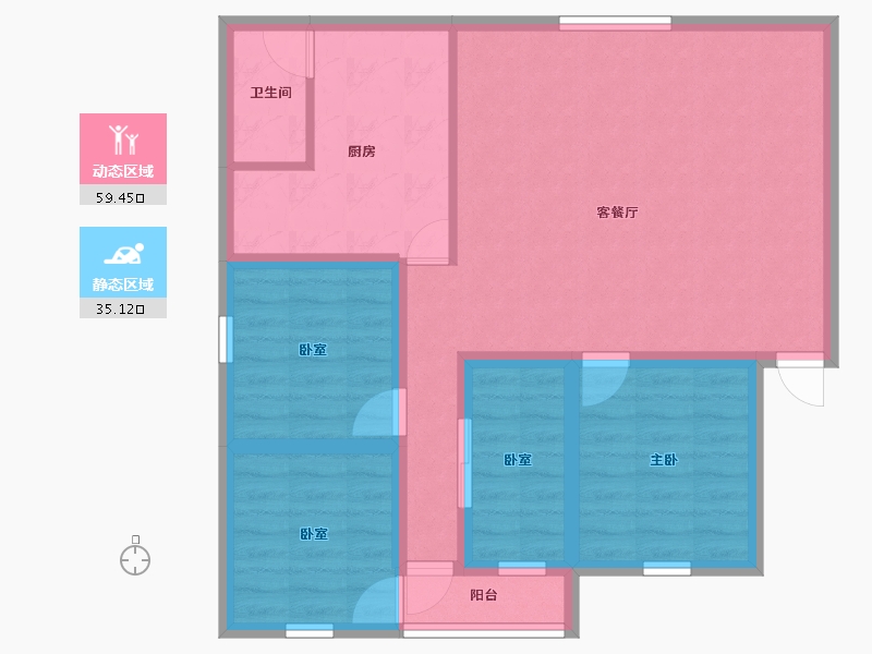 广东省-深圳市-贝丽花园-84.15-户型库-动静分区