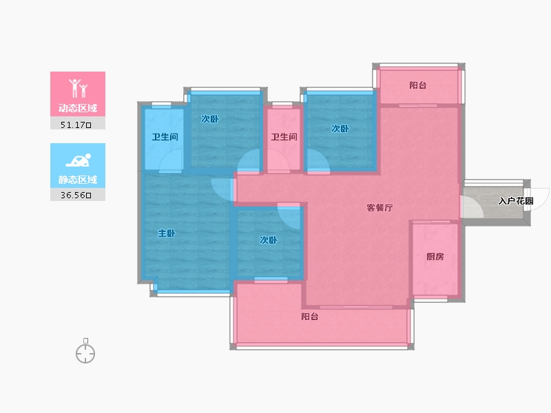 广东省-深圳市-宝龙嘉园-79.30-户型库-动静分区