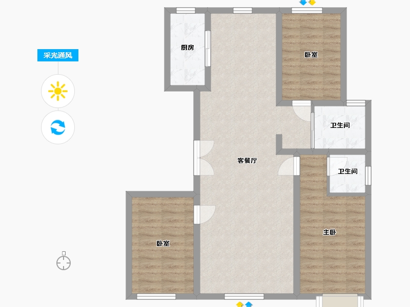 新疆维吾尔自治区-和田地区-和创御园公馆二期-100.00-户型库-采光通风