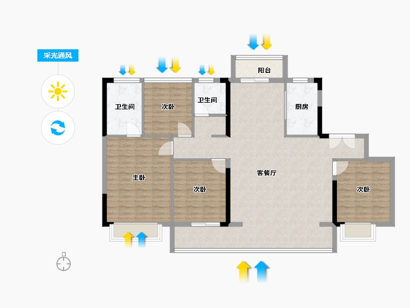 四川省-成都市-能建紫郡公馆-123.04-户型库-采光通风