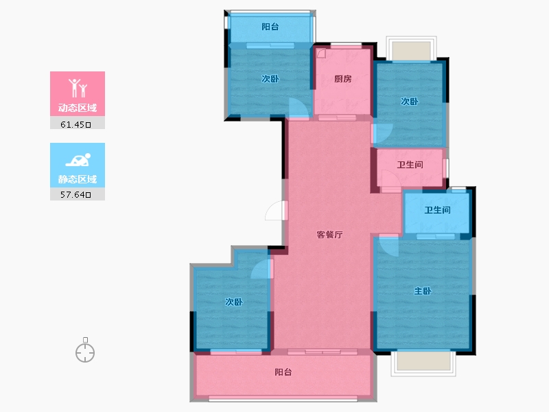 江苏省-无锡市-中南樾府-106.64-户型库-动静分区