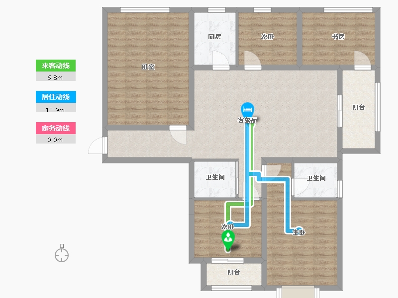 新疆维吾尔自治区-喀什地区-公园学府-128.00-户型库-动静线