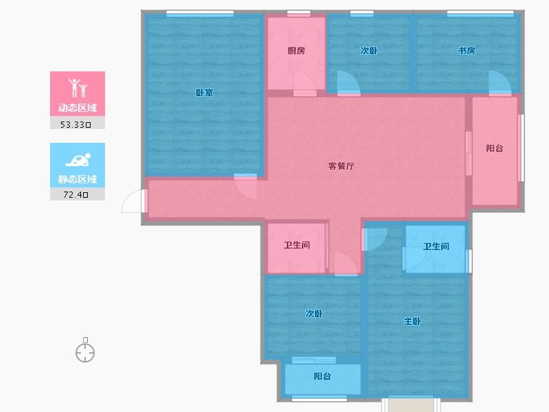 新疆维吾尔自治区-喀什地区-公园学府-128.00-户型库-动静分区