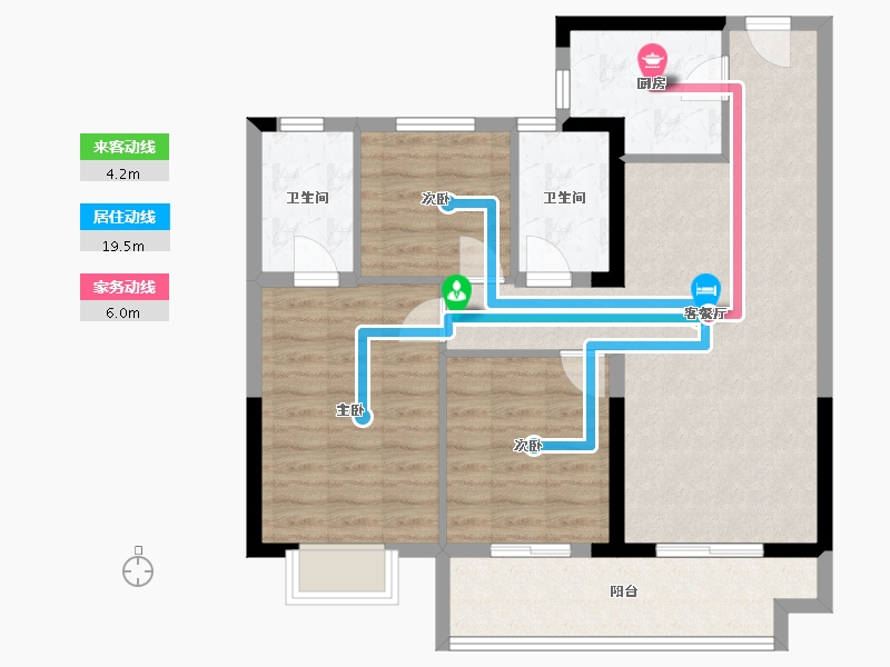 湖北省-武汉市-平安璟园-83.96-户型库-动静线