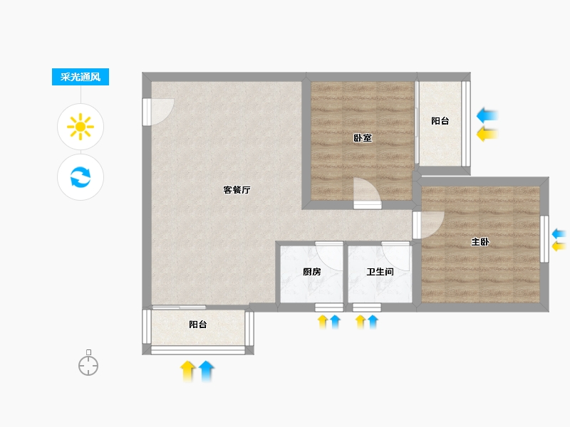 广东省-深圳市-金丽豪苑-61.99-户型库-采光通风