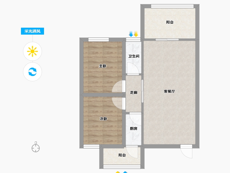 广东省-深圳市-宝田雅苑-57.86-户型库-采光通风