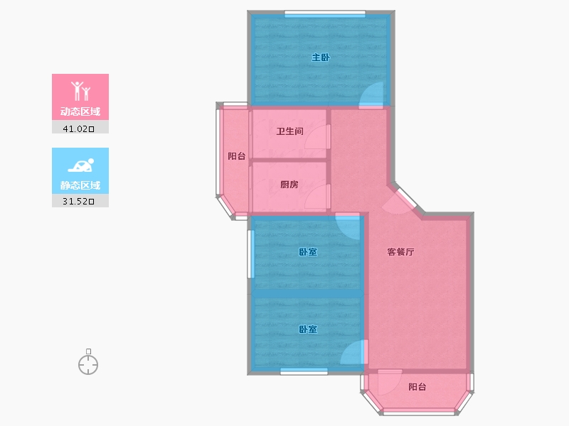 广东省-深圳市-田苑小区-63.89-户型库-动静分区